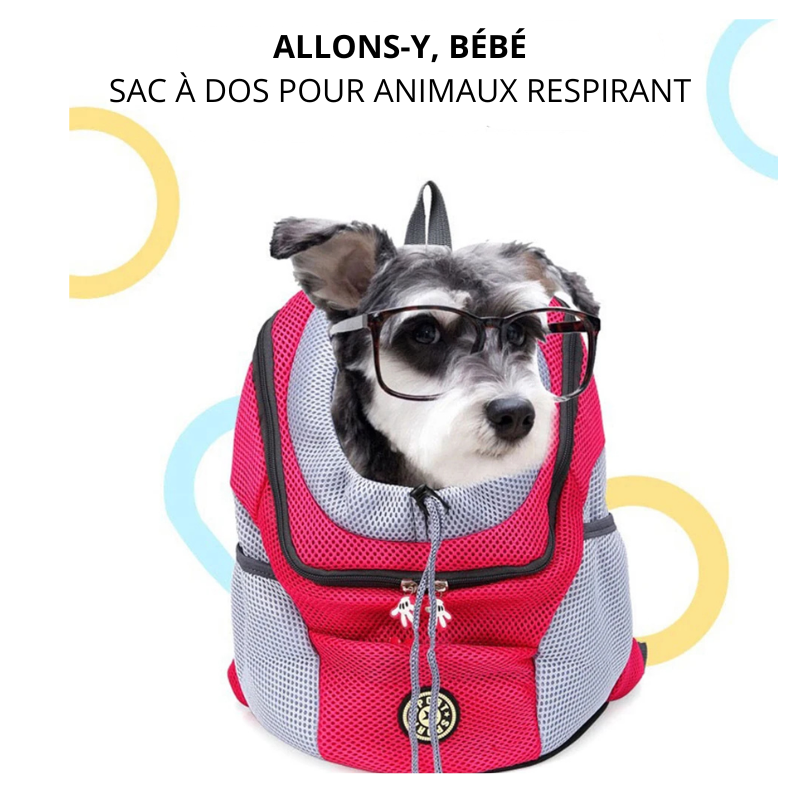 Sac transport frontal chien chat respirant bandes réfléchissantes