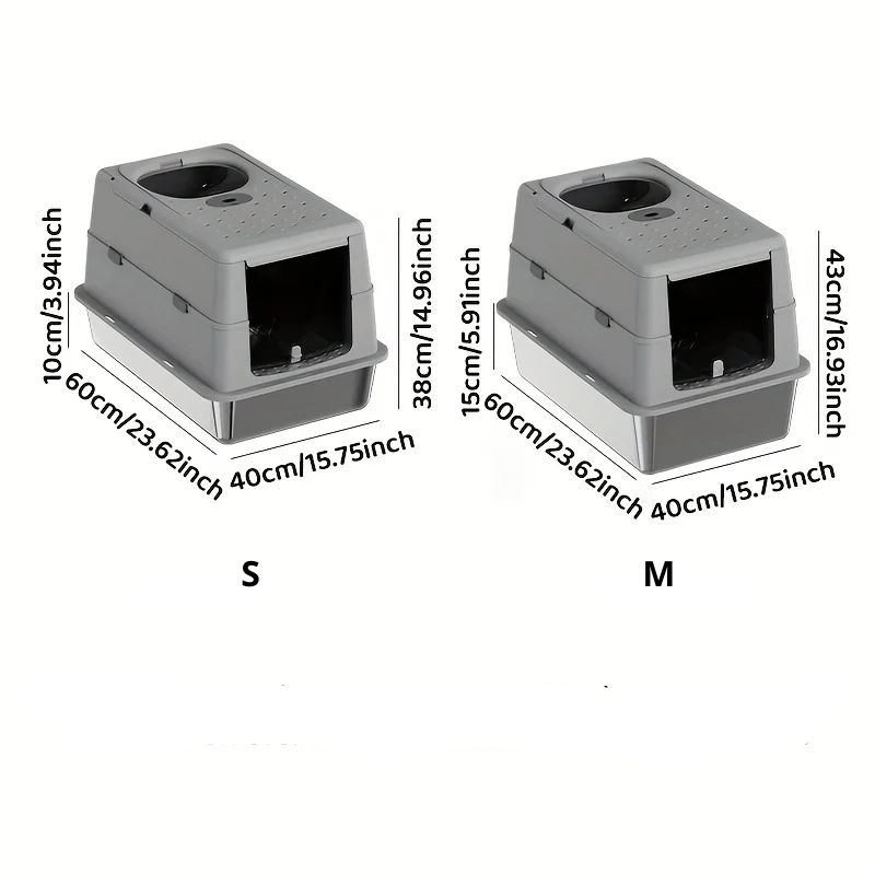  Guide des tailles bac à litière chat - Dimensions S et M pour tous les chats