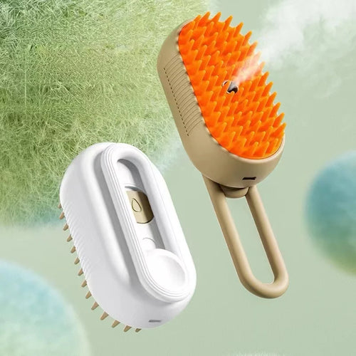Brosse 3-en-1 pour Chien et Chat - Spray Vapeur, Massage et Démêlage Électrique