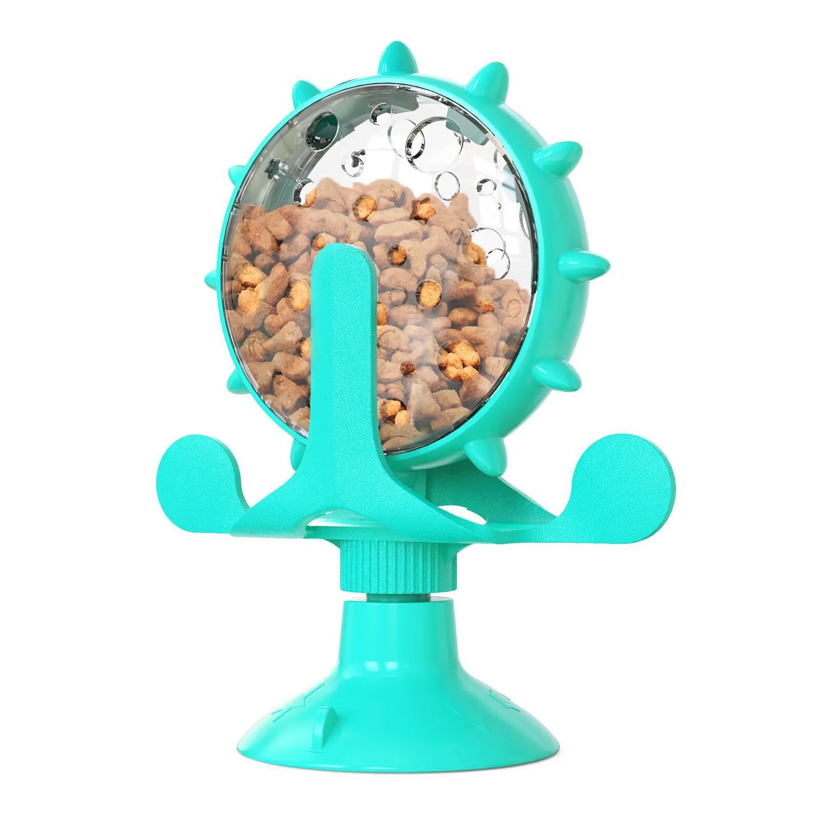 Jouet Interactif Multifonction pour Chat et Chien — Roue Rotative & Distributeur de Croquettes