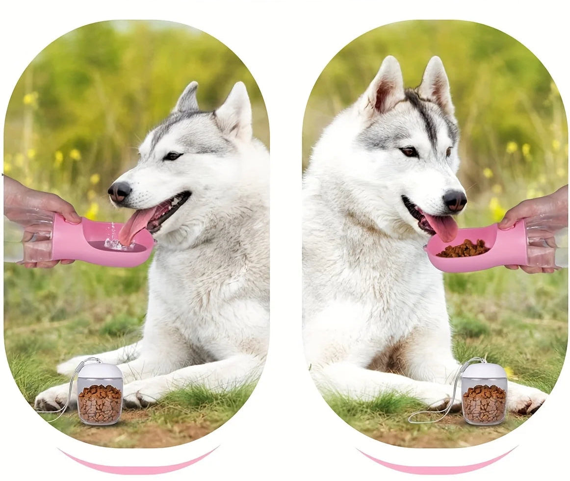 Gourde  portable avec compartiment nourriture et eau