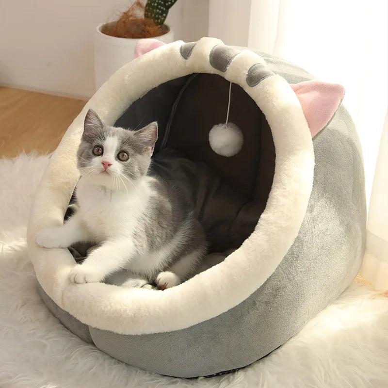 Lit Douillet Semi-Fermé pour Chat