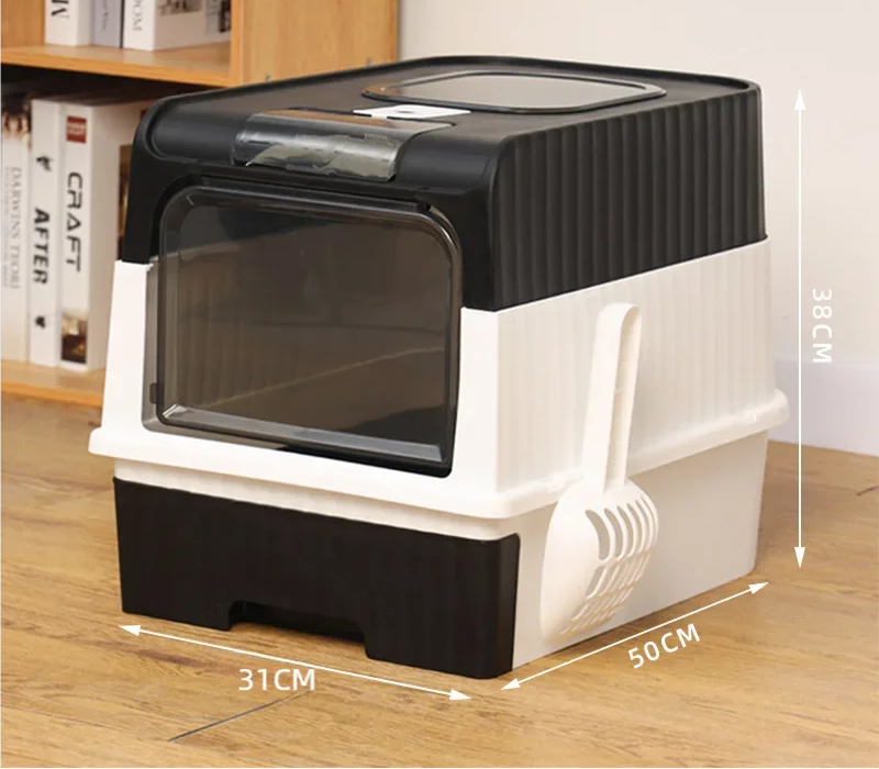 Bac à litière chat coloris noir