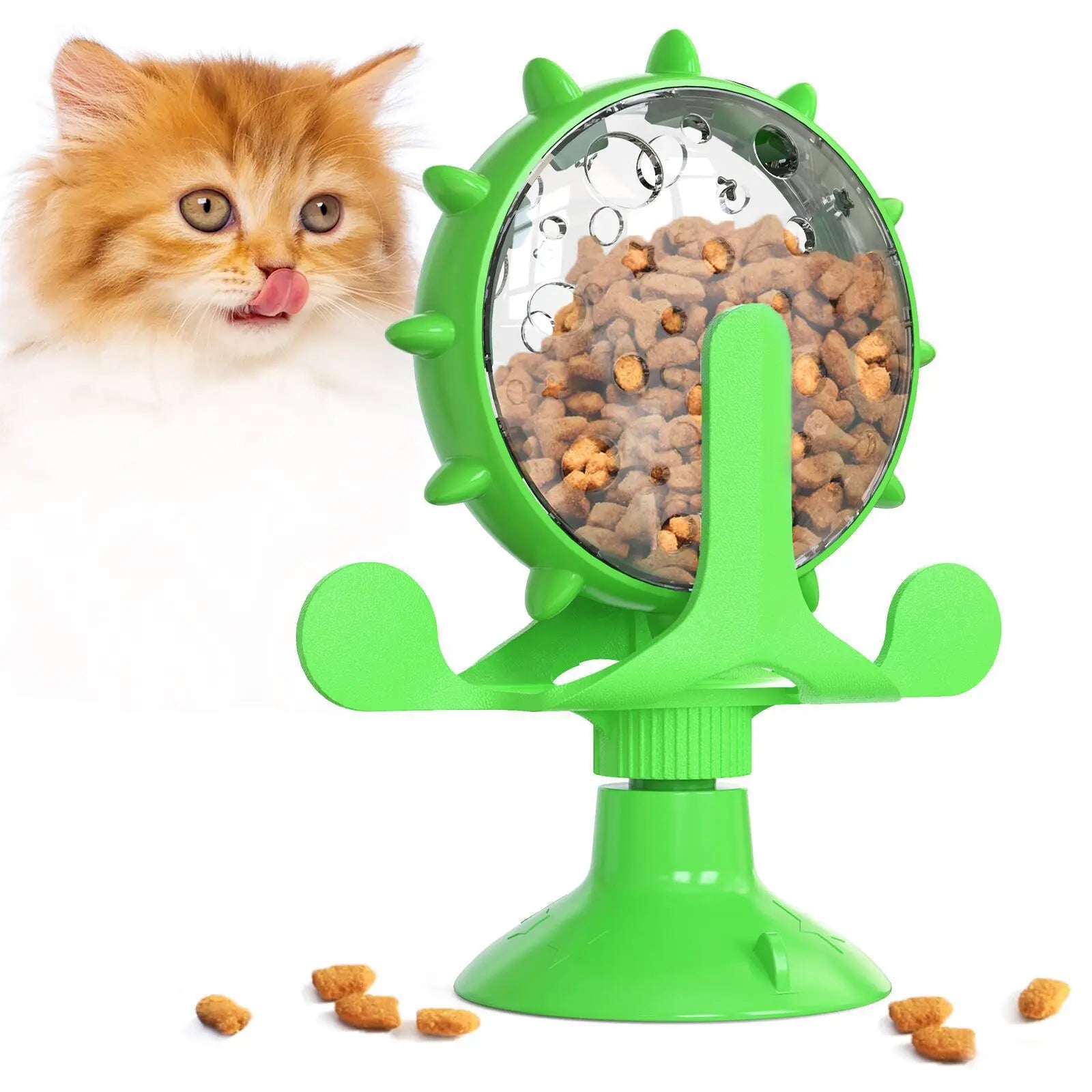 Jouet Interactif Multifonction pour Chat et Chien — Roue Rotative & Distributeur de Croquettes
