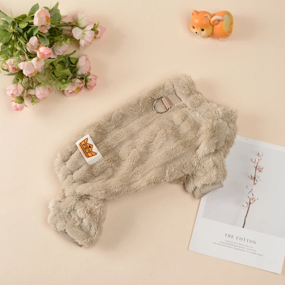 Combinaison d'Hiver douce et chaude polaire avec anneau pour laisse