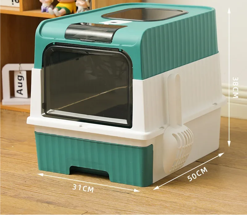 Bac à litière chat coloris bleu