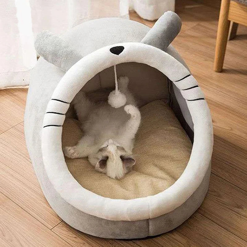 Lit Douillet Semi-Fermé pour Chat