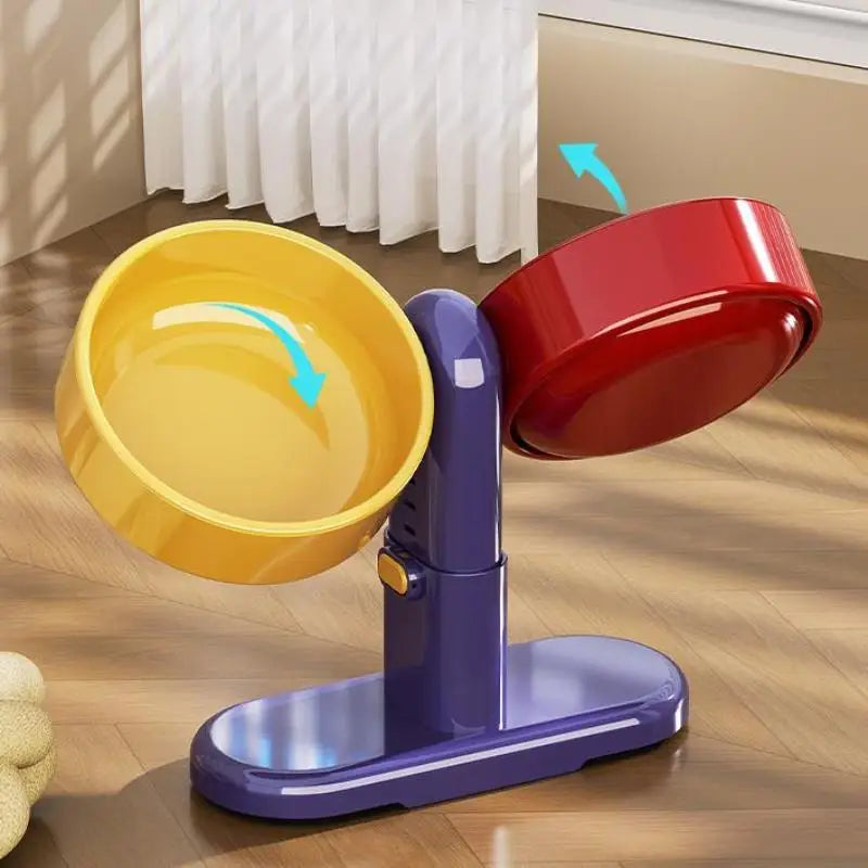 Gamelles Doubles Murales Ajustables pour Chat et Chien orthopédique rotatif