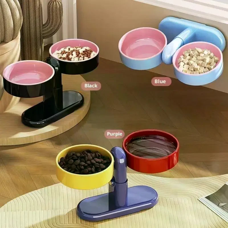 Gamelles Doubles Murales Ajustables pour Chat et Chien orthopédique