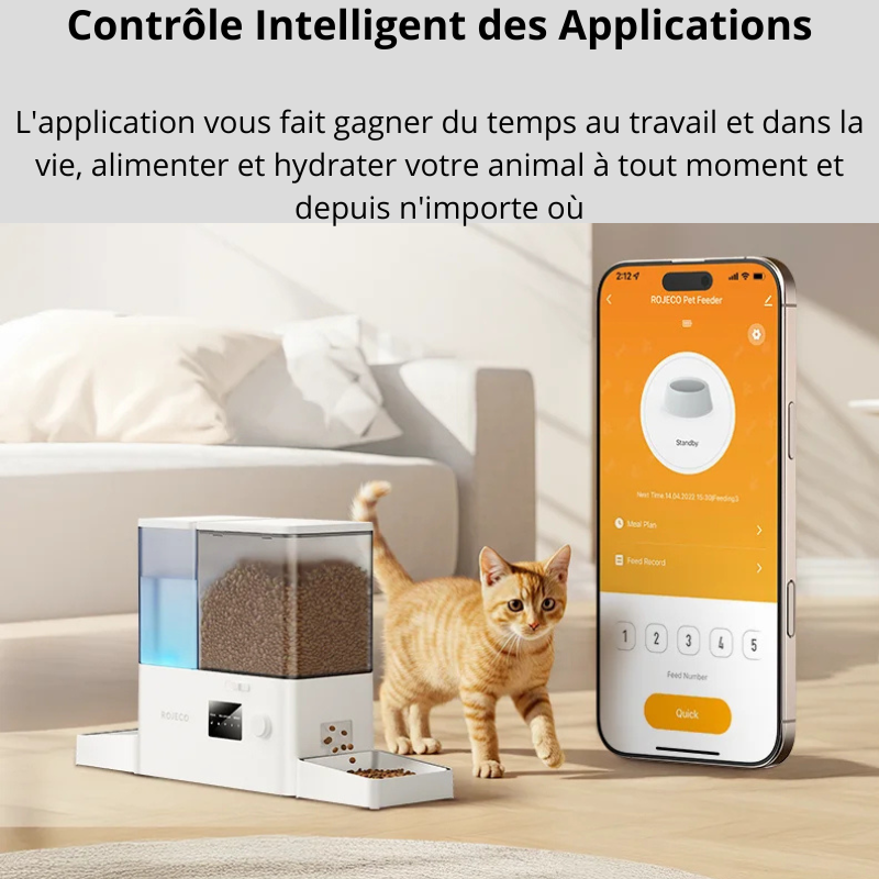 Fontaine à eau intégrée du distributeur ROJECO 8,5L pour animaux